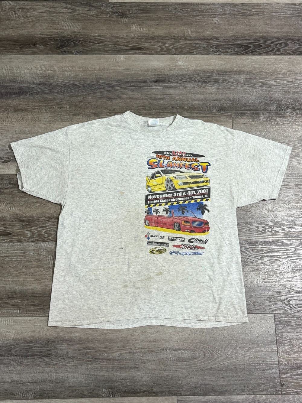 Vintage 2001 Slamfest Racing Nascar Shirt Y2K Skater Retro Streetwear - Men’s XL